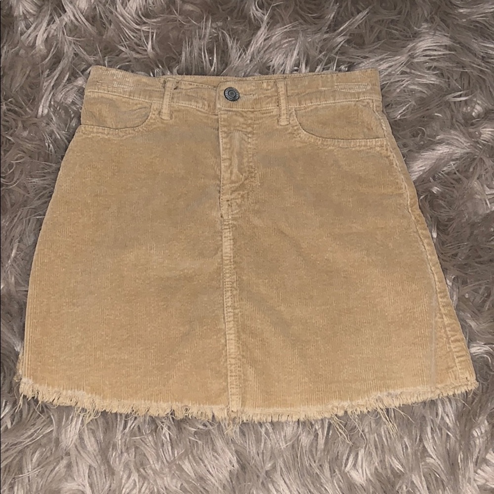 Tan/Beige colored Corduroy Skirt Size S